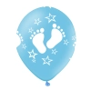 Baloane albastre cu urme de copii, 30 cm, 6 buc.