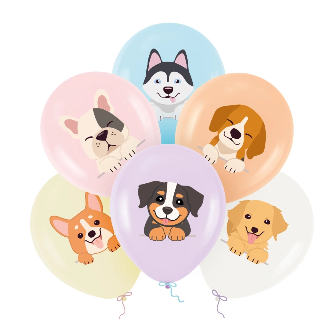Baloni Psići 30 cm, 6 kom
