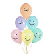 Emoji arcokkal díszített lufik 30 cm – színmix, 6 db