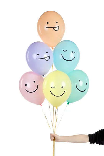 Baloni s smeškoti 30 cm – mešanica barv, 6 kosov