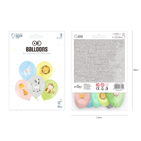 Állatos lufik 30 cm, 5 db Állatos lufik 30 cm, 5 db