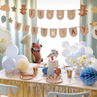 Transparent za prvi rojstni dan z medvedki, 2,55 m