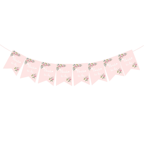 Banner na rozlúčku so slobodou Bride to be s kvetmi ružový 250 cm