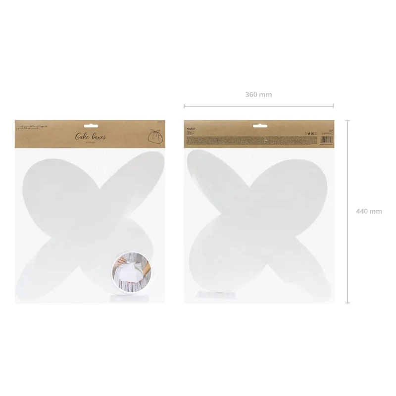 Fehér papírdoboz tortához masnival 16,5×14×9,5 cm – 10 db