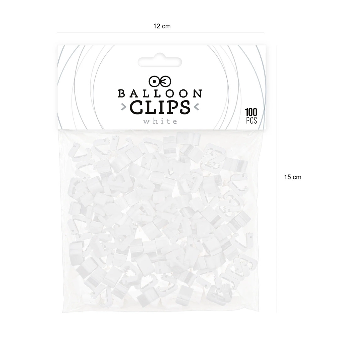 Fehér léggömbcsat záródással – 100 db