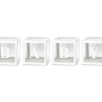 Beli balonasti boxi BABY 30x30 cm – set 4 dekorativnih kock