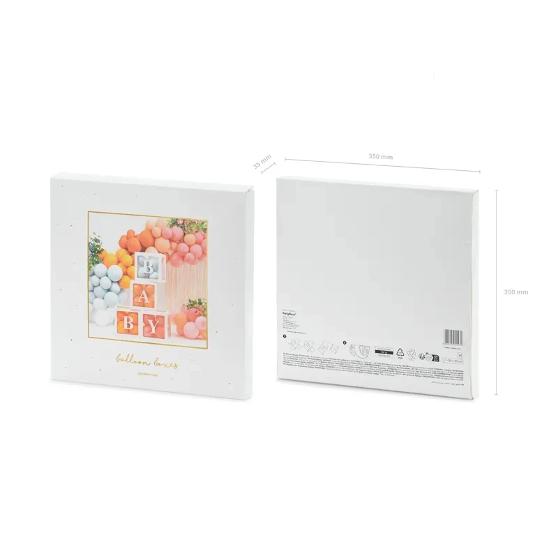 Cutii albe pentru baloane BABY 30x30 cm – set de 4 cuburi decorative