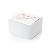 Fehér ajándékdobozok rózsaarany „Thank you” felirattal, 10 db, 6×3,5×5,5 cm