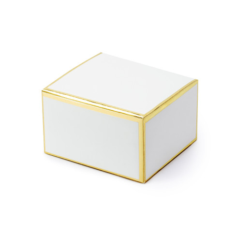 Fehér ajándékdobozok arany szegéllyel 6×3,5×5,5 cm – 10 db Fehér ajándékdobozok arany szegéllyel 6×3,5×5,5 cm – 10 db