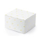 Fehér ajándékdobozok arany szívecskékkel 6x3,5x5,5 cm – 10 db