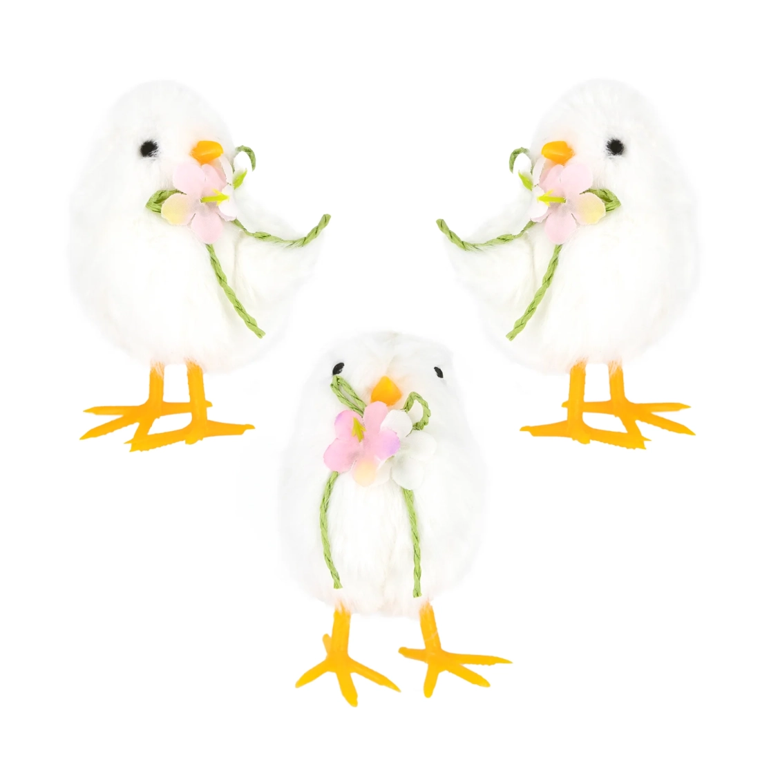 Puișor alb cu floricele, 1 bucată