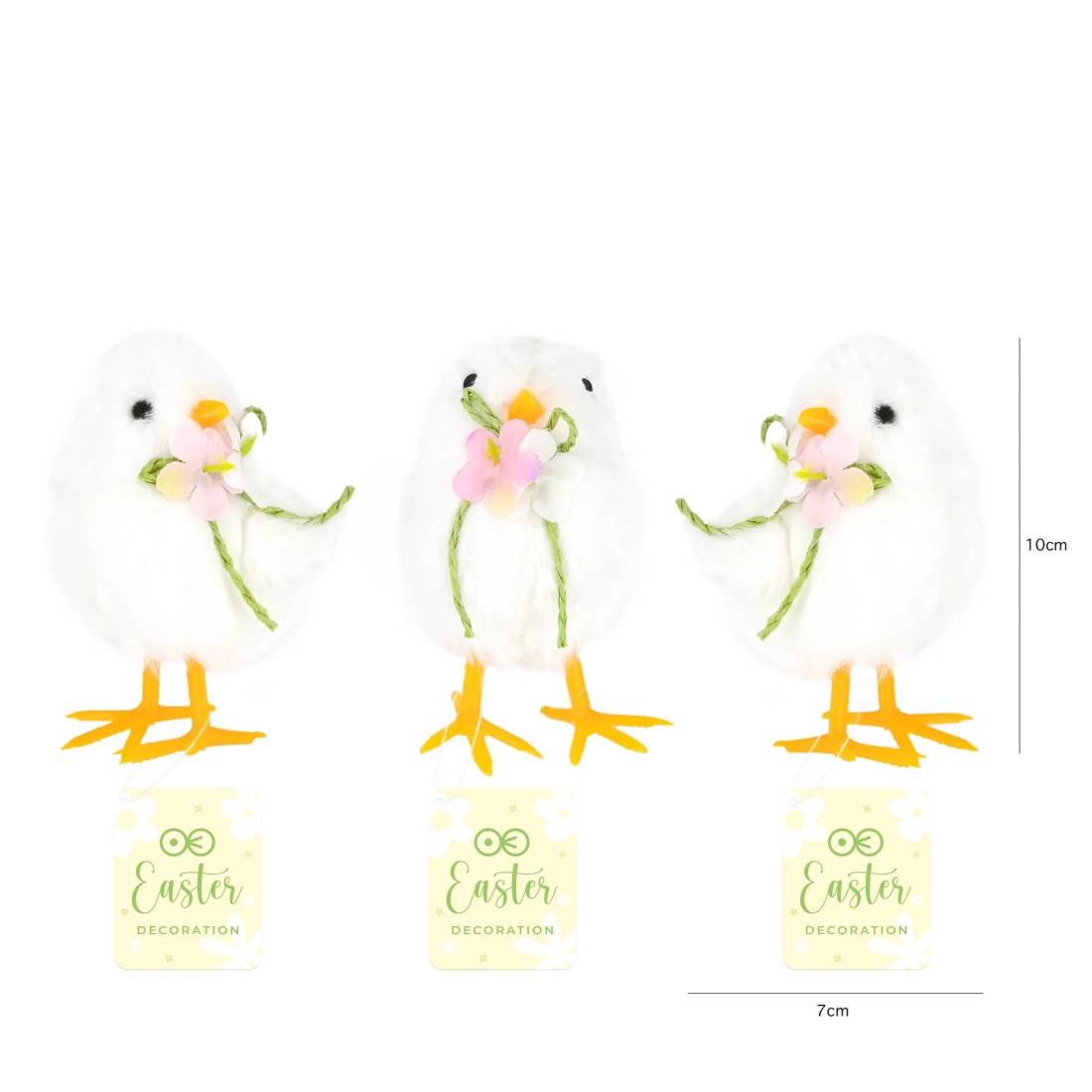 Puișor alb cu floricele, 1 bucată