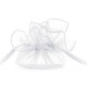 Fehér organza ajándékzsákok 25 cm – 10 db, esküvői csomagolás Fehér organza ajándékzsákok 25 cm – 10 db, esküvői csomagolás