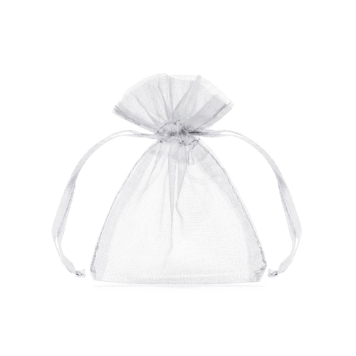 Fehér organza tasakok 10 cm – ajándékzsákok esküvőre (10 db)
