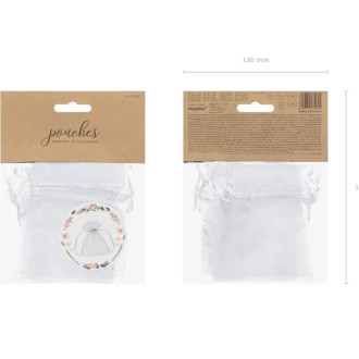 Beli organza vrečke 10 cm – darilne vrečke za poroko (10 kos)