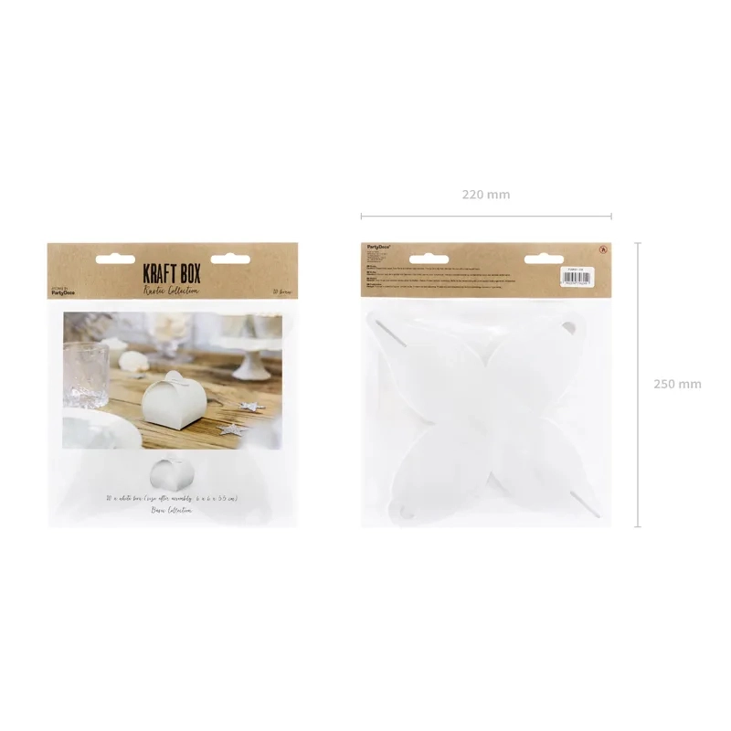 Cutii albe din hârtie 6×6×0,5 cm – set 10 bucăți pentru cadouri