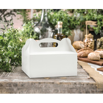 Bele papirnate škatle za poročno torto 19x14x9 cm – 10 kosov