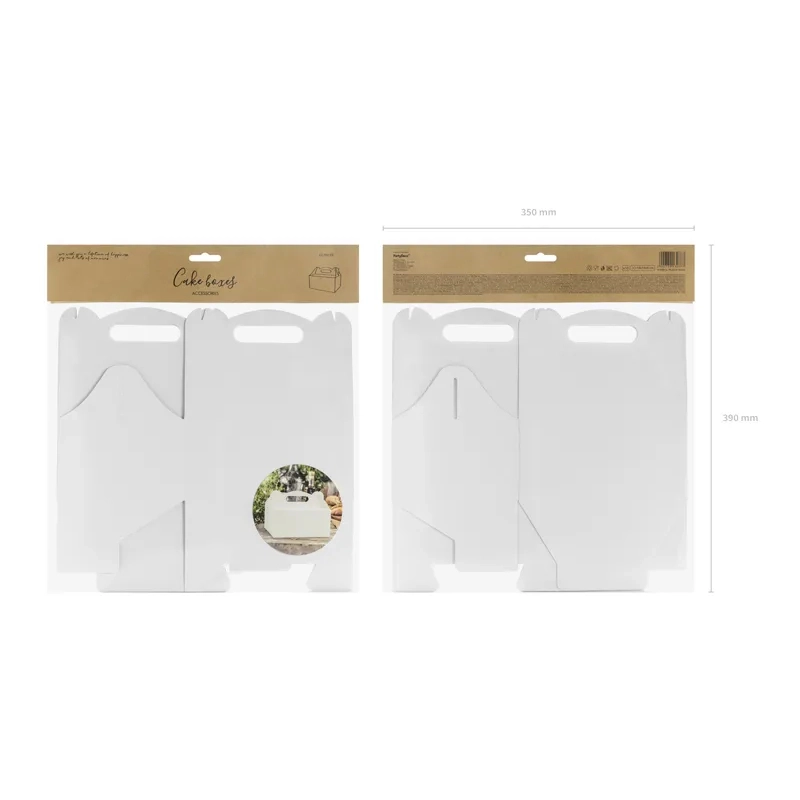 Fehér papírdobozok esküvői tortához 19x14x9 cm – 10 db