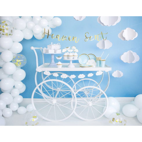 Bele papirnate škatlice Obláčik z mašnico, 8 × 7,5 × 4,5 cm, 10 kosov