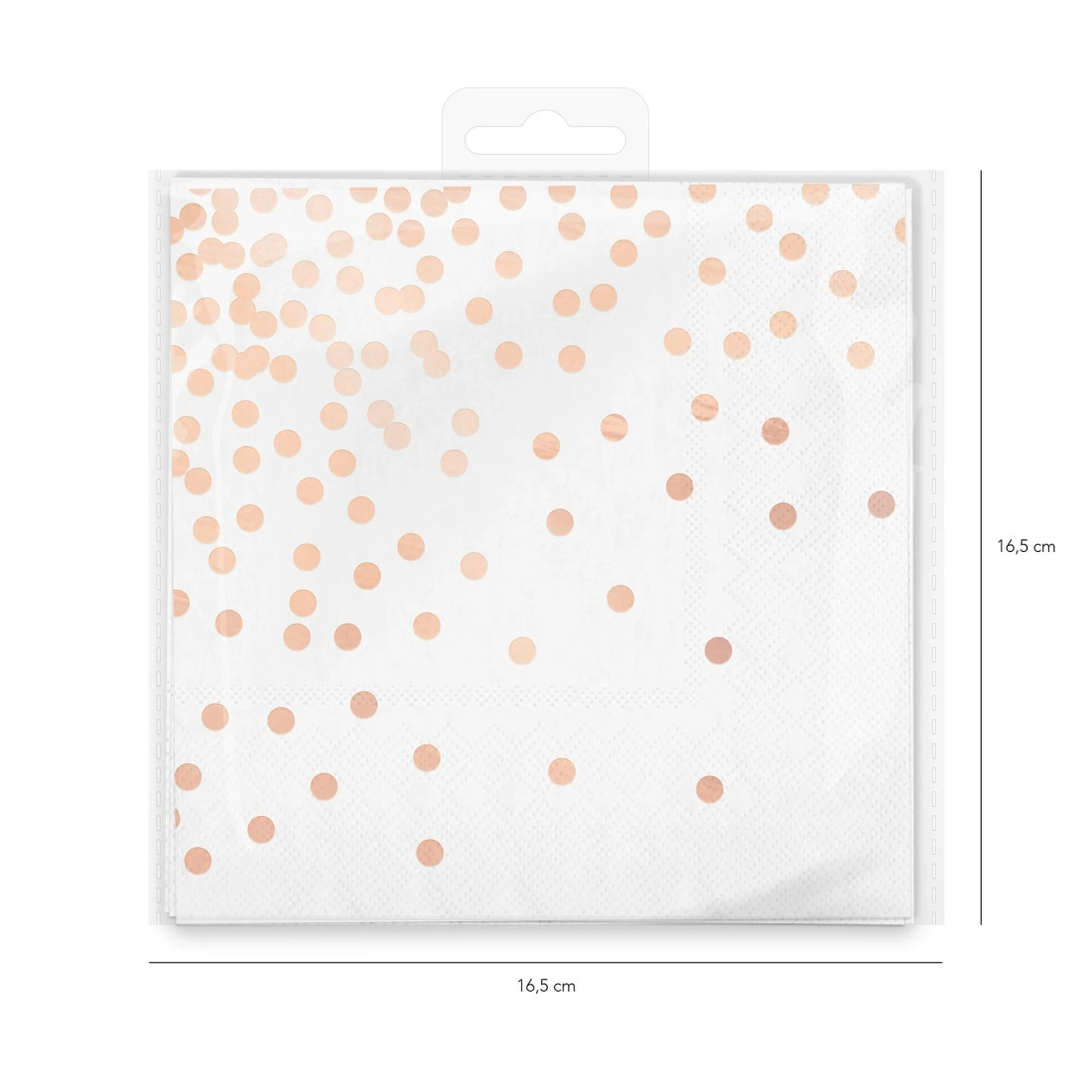 Șervețele albe cu buline roz auriu – 10 buc.