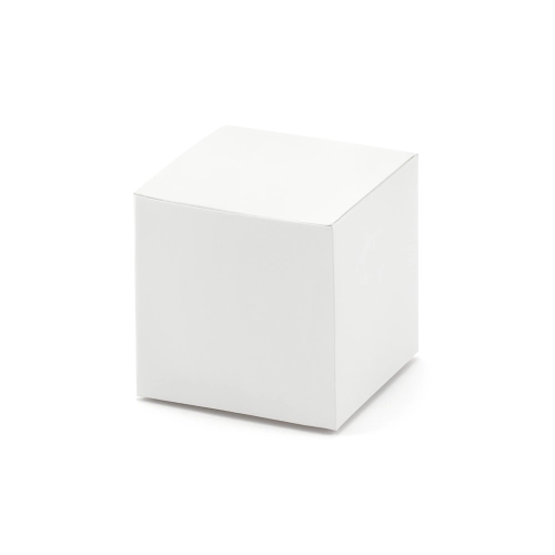 Bele kvadratne papirnate škatlice 5x5x5 cm – set 10 kosov za darila