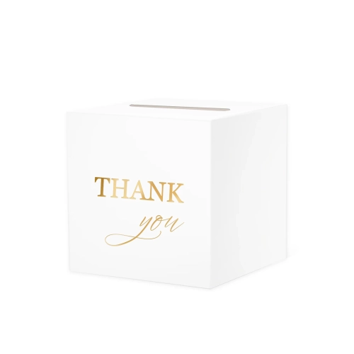 Cutie alb-aurie pentru plicuri THANK YOU