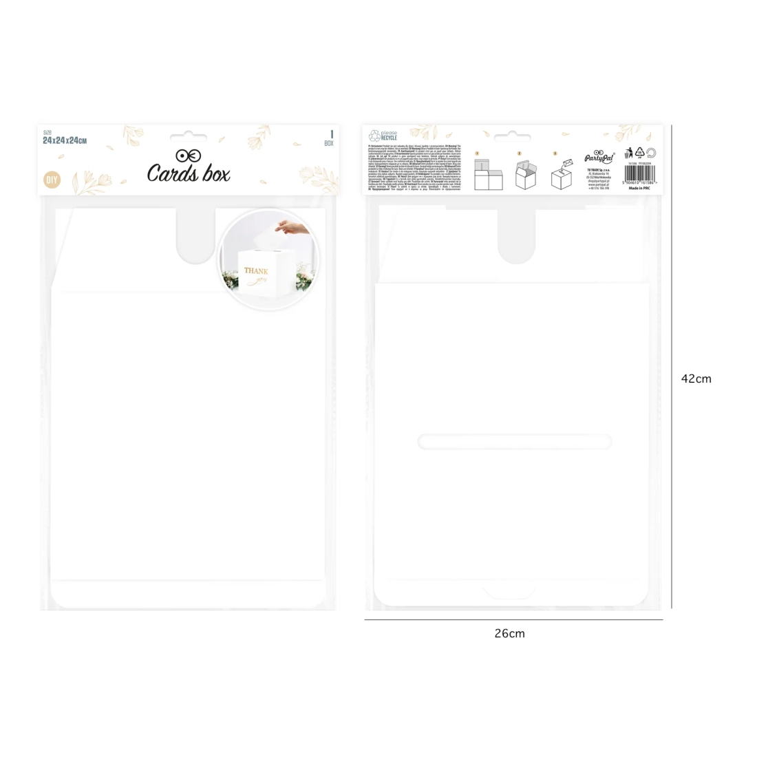 Cutie alb-aurie pentru plicuri THANK YOU