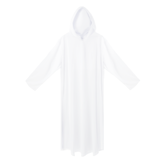 Beli plašč s kapuco Duh 80 cm