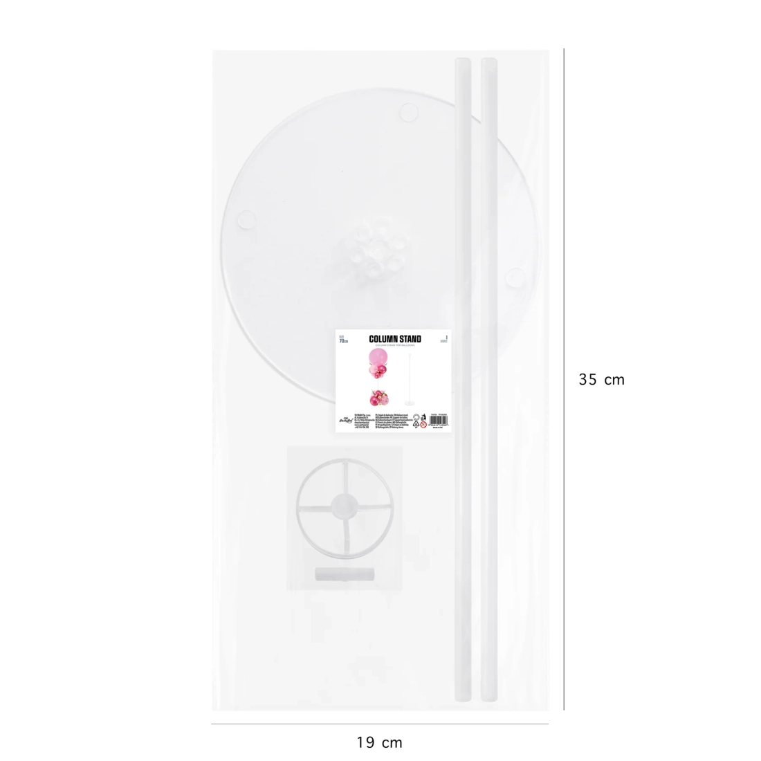 Suport alb pentru baloane 70 cm