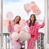 Baloane biodegradabile „Bride to be” rozé cu confetti 30 cm – set 6 buc.