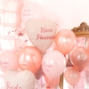 Baloane biodegradabile „Bride to be” rozé cu confetti 30 cm – set 6 buc.