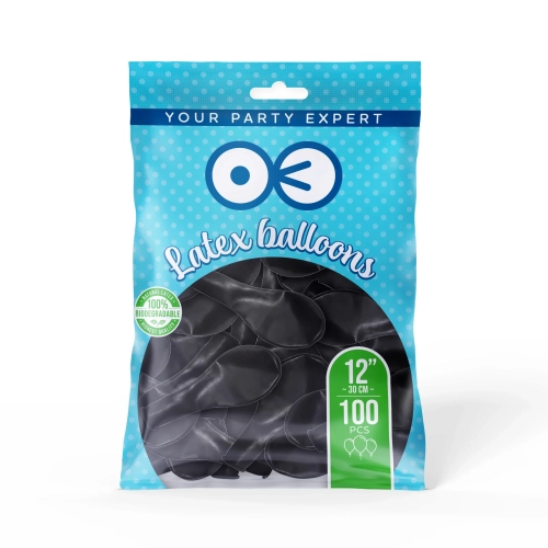Biorazgradljivi baloni – črni 30 cm – 100 kosov EKO