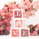 LOVE lufisdobozok 30 cm – esküvői és party dekoráció, 4 db LOVE lufisdobozok 30 cm – esküvői és party dekoráció, 4 db