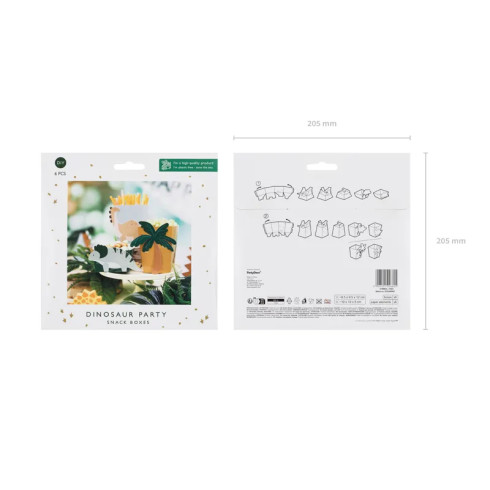 Škatle za prigrizke Dinozavri mix, 6 kosov