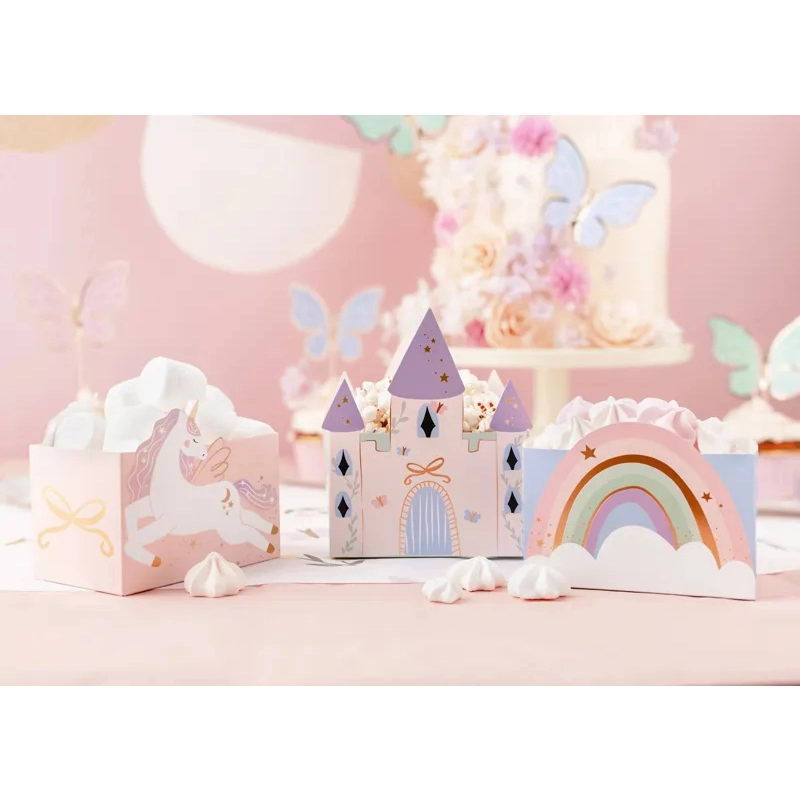 Unikornis, kastély és szivárvány snackdobozok, vegyes, 6 db