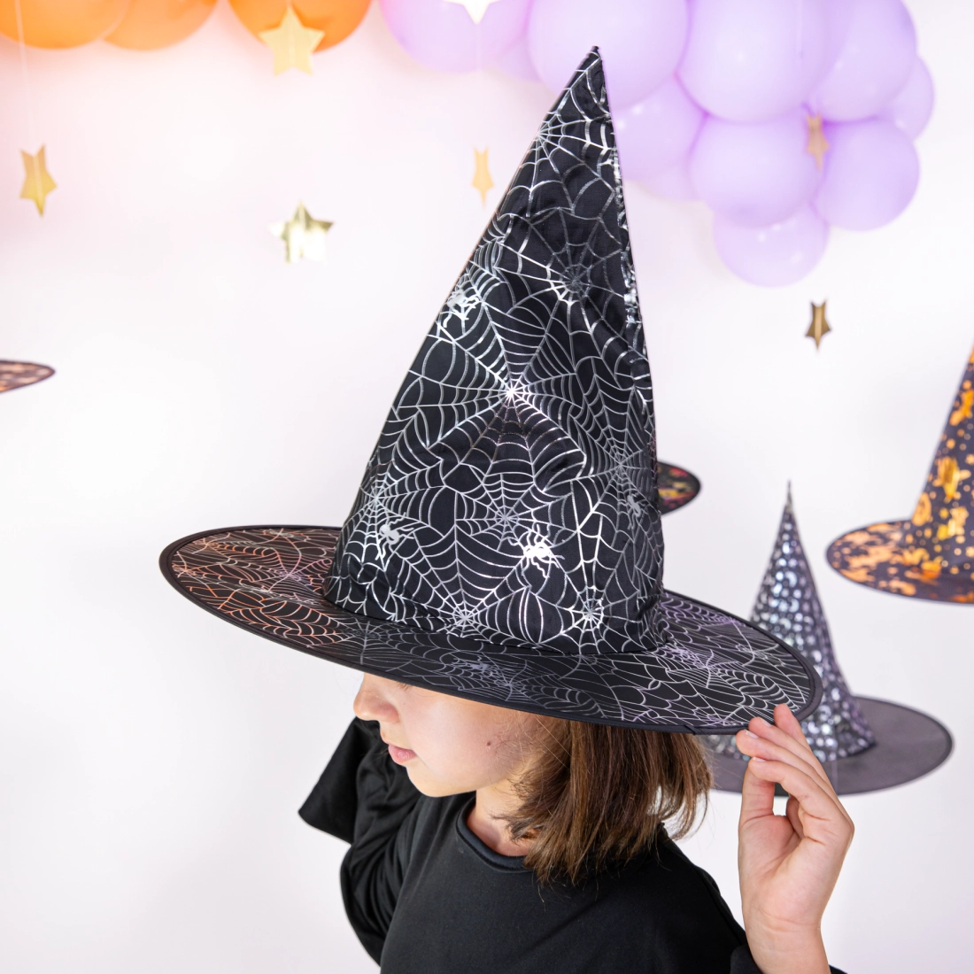 Boszorkánykalap Pókhálós fekete-ezüst