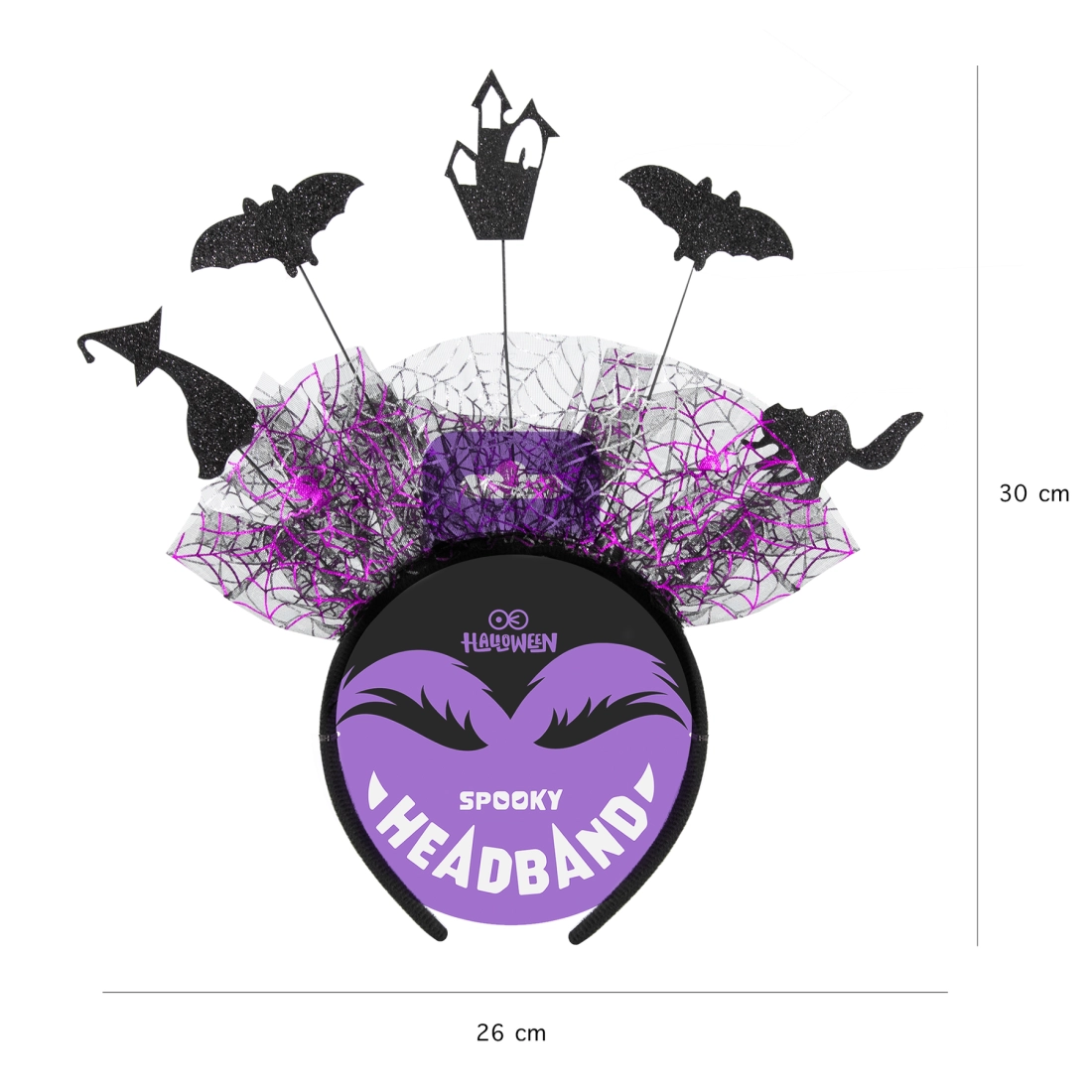 Halloween királynő fejpánt 26x30 cm