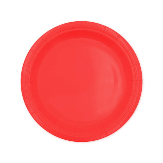 Rdeči papirnati krožniki 18 cm – 6 kosov – enkratni krožniki za zabave in praznovanja