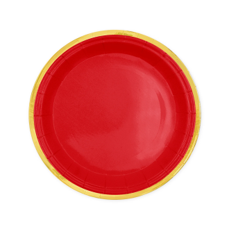 Rdeči papirnati krožniki Classic Gold 18 cm – 6 kosov