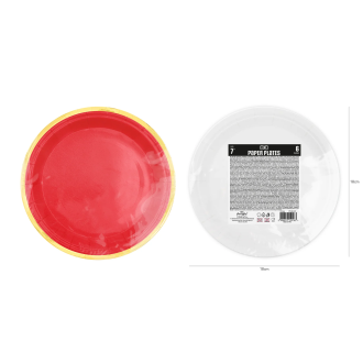 Rdeči papirnati krožniki Classic Gold 18 cm – 6 kosov