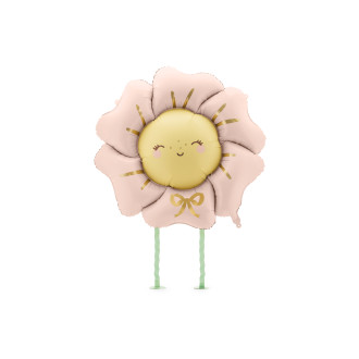 Hodeči folijski balon cvet 104x104 cm roza – balon z nožicami