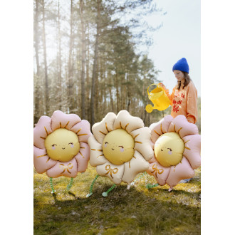 Hodeči folijski balon cvet 104x104 cm roza – balon z nožicami