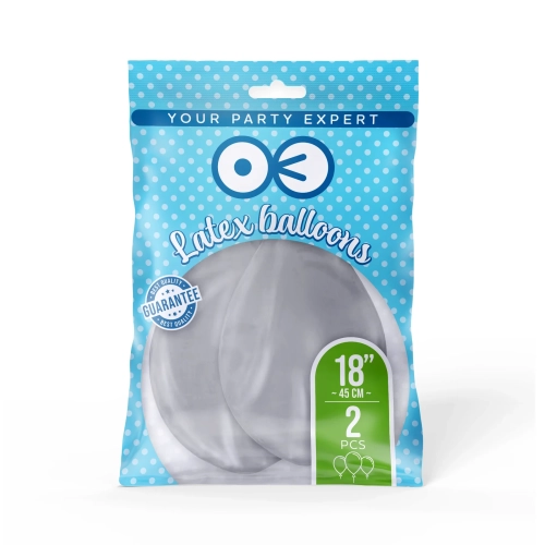 Króm ezüst lufik 45 cm – 2 db