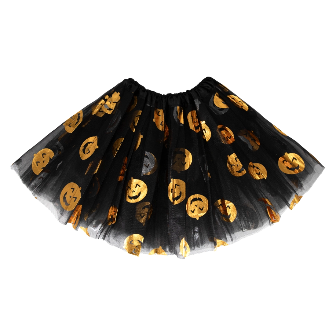 Fustă din tul neagră - dovleci de Halloween, 30 cm