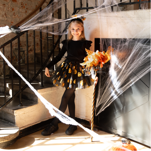 Fekete tüllszoknya – halloweeni tökök, 30 cm Fekete tüllszoknya – halloweeni tökök, 30 cm