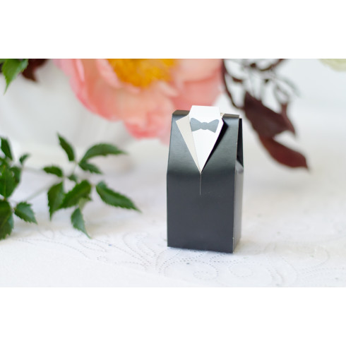 Črne darilne škatlice v obliki ženina, brez tiska (10 kosov v pakiranju)