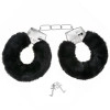 Set de cătușe negre din pluș pentru petrecerea burlăcițelor – accesoriu sexy pentru fete