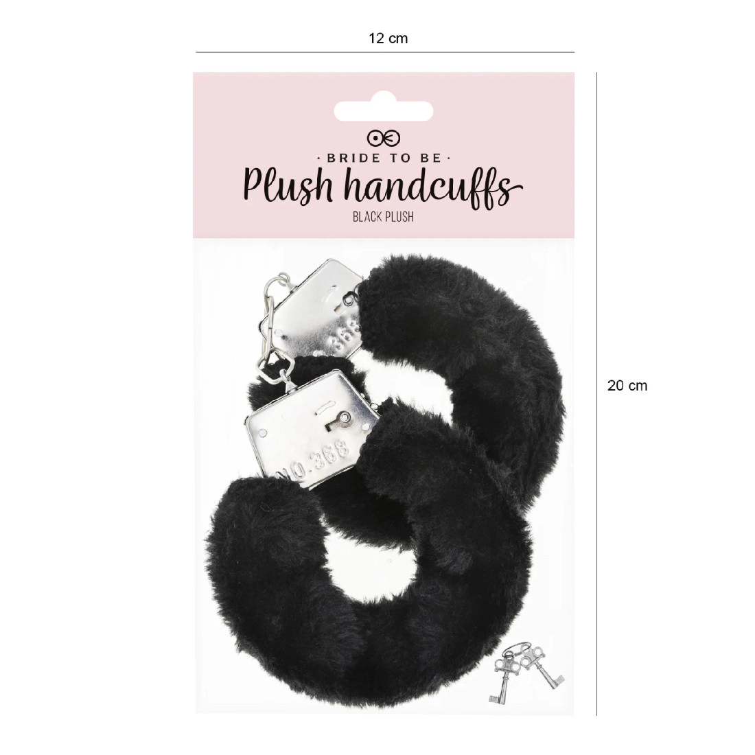 Set de cătușe negre din pluș pentru petrecerea burlăcițelor – accesoriu sexy pentru fete