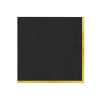 Șervețele negre cu margine aurie Classic Gold, 10 buc.