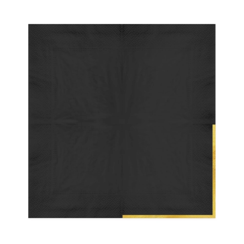 Șervețele negre cu margine aurie Classic Gold, 10 buc.